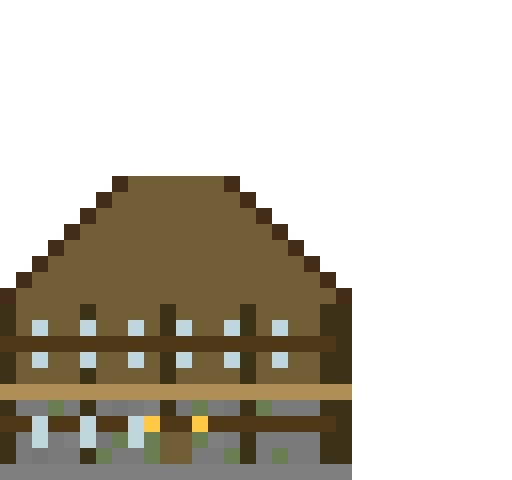 Medieval Hotel with Tavern front view