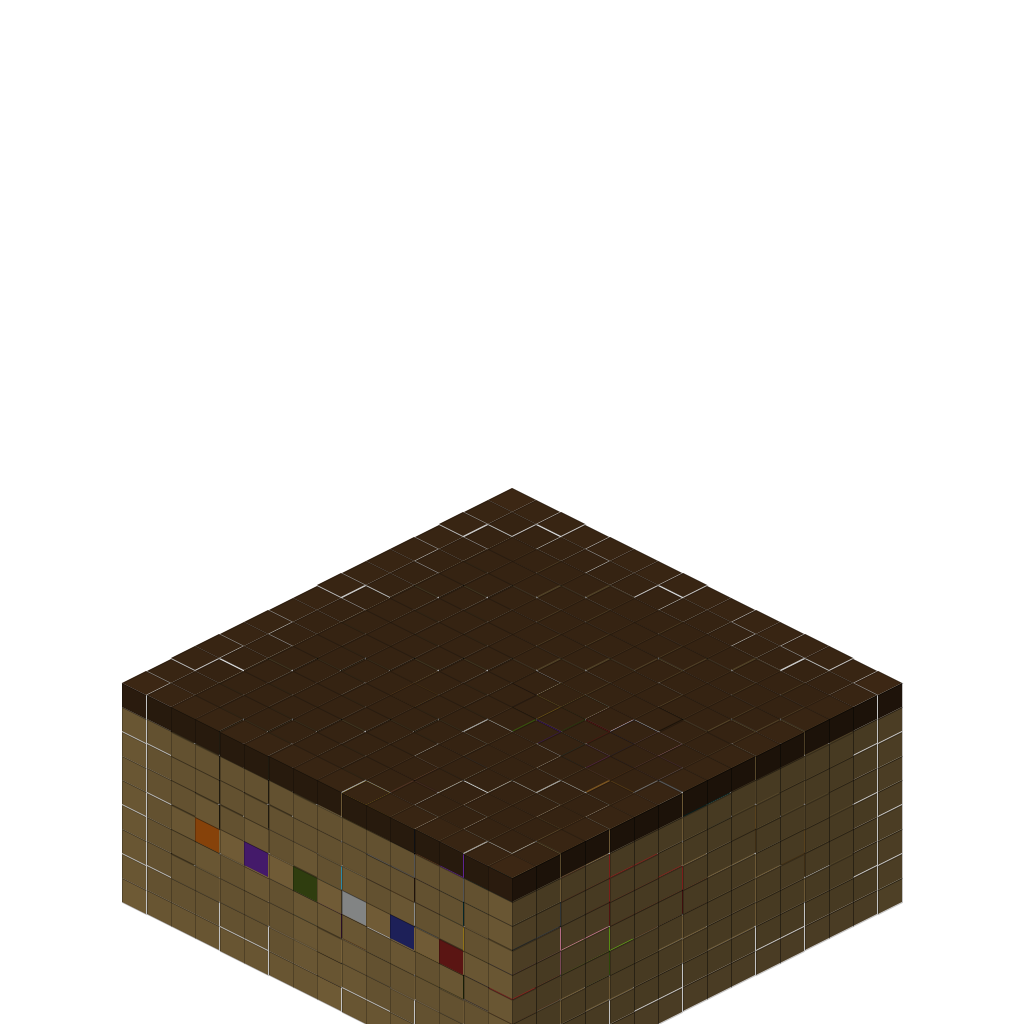 Bedroom Showcase - Entity Blocks Test, isometric render