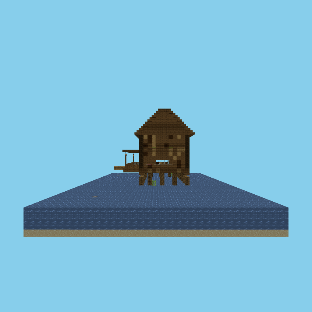 Stilt fishing cottage (guided) side view