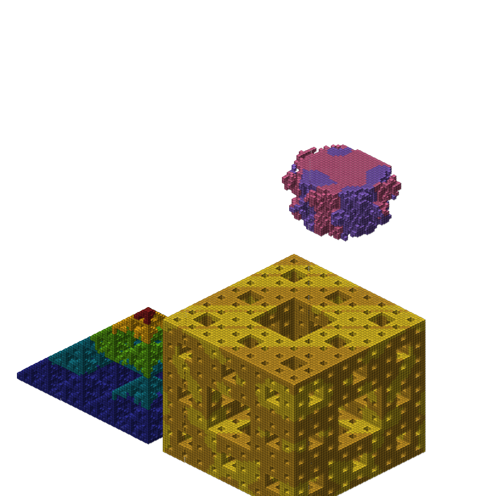 Fractal Museum, isometric render