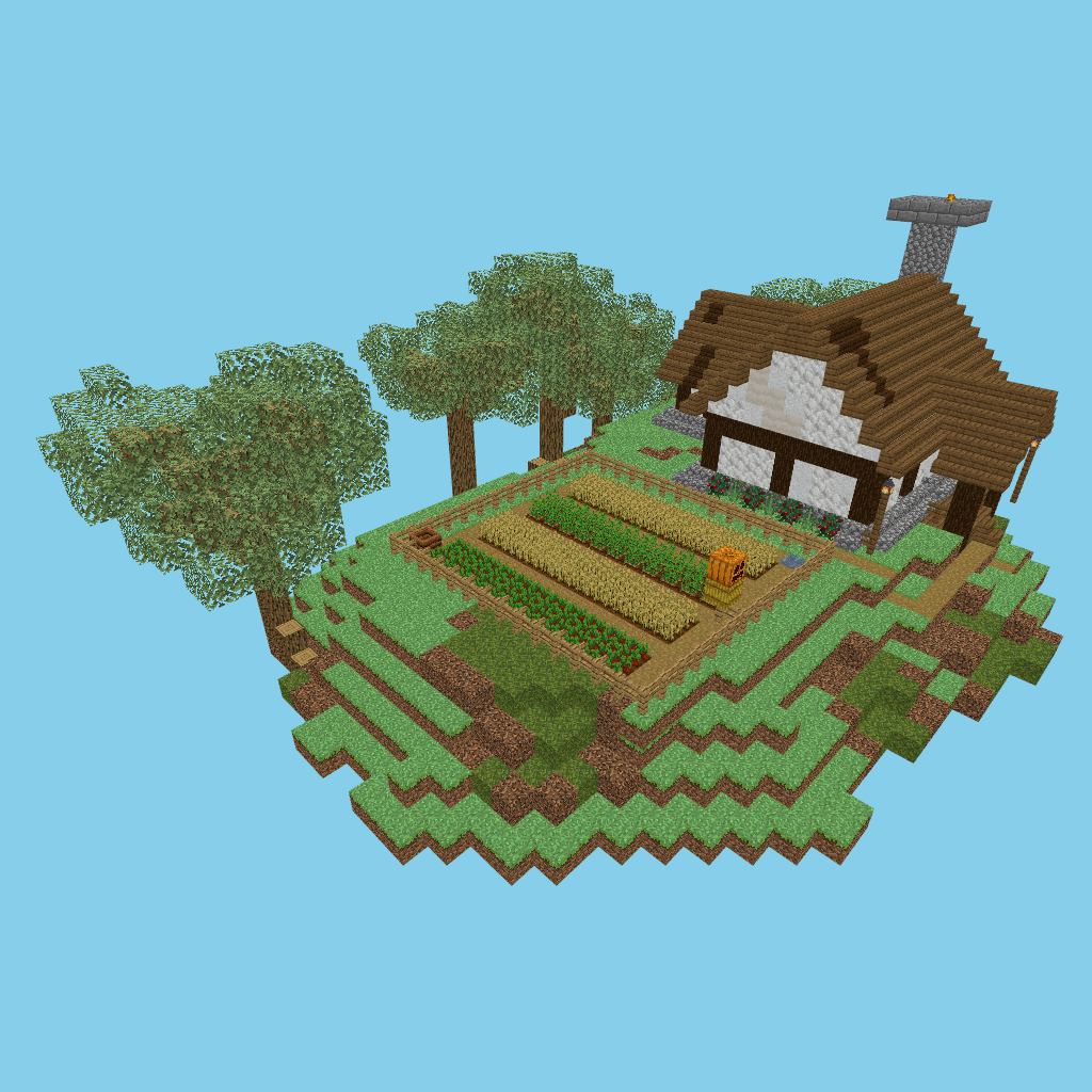 [autoeval-param] Timber-framed cottage with vegetable garden