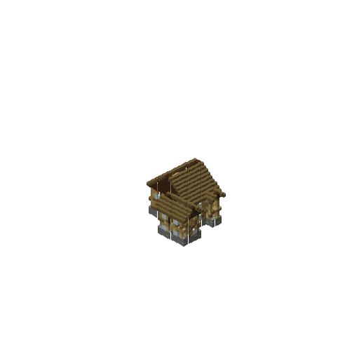 Medieval Hotel with Tavern, isometric render