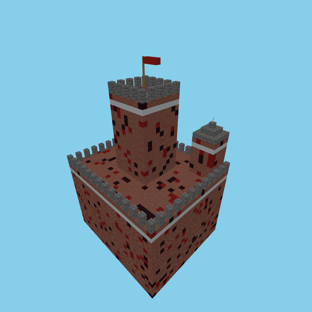 Castillo de Mario Bros, isometric render
