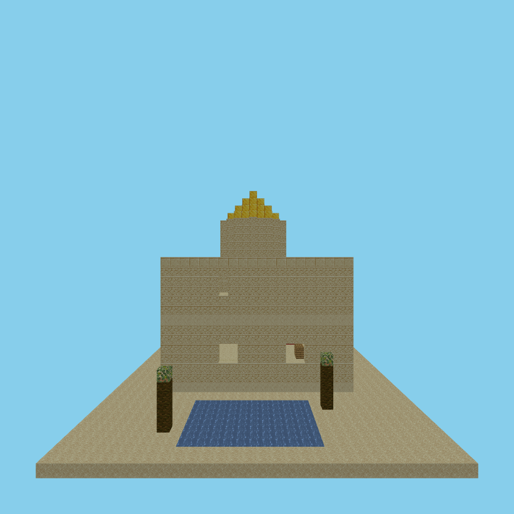 Desert oasis trading post (bare) side view