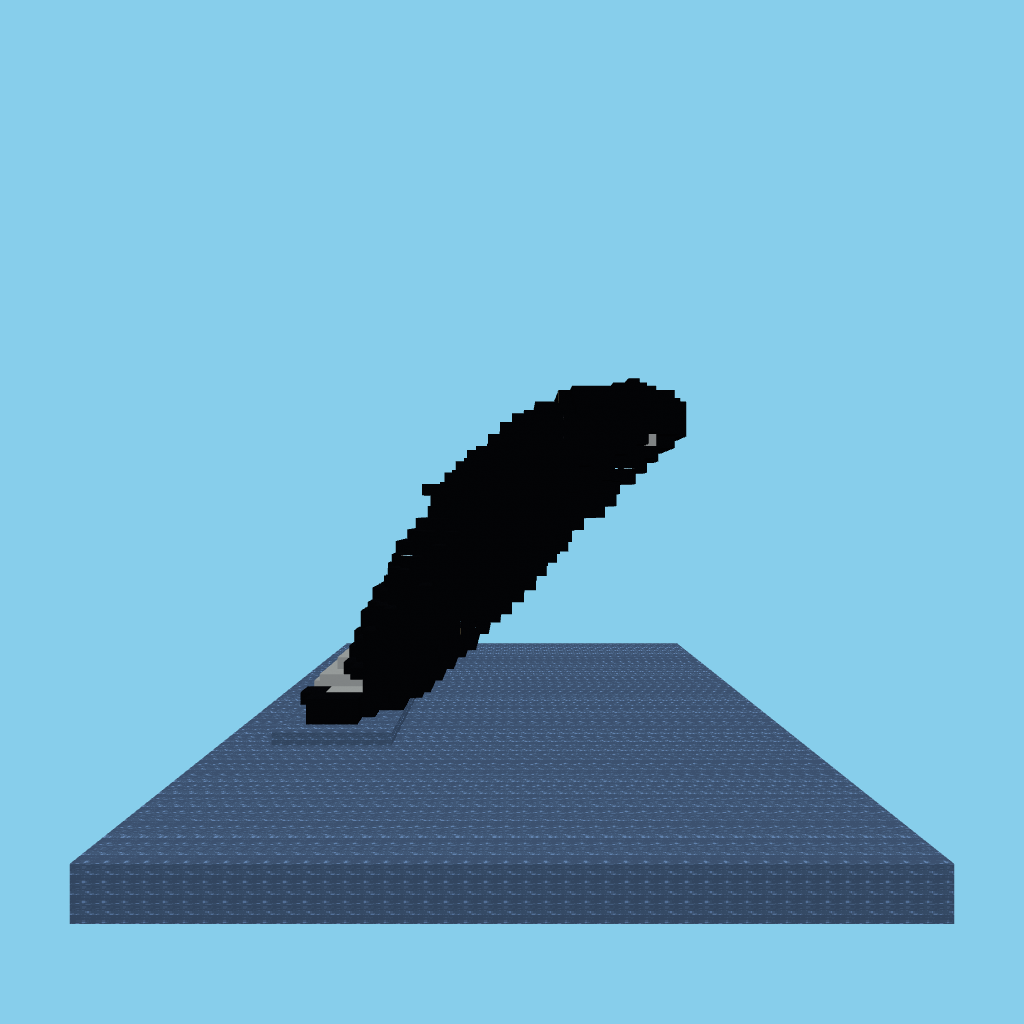 Breaching orca (bare) front view