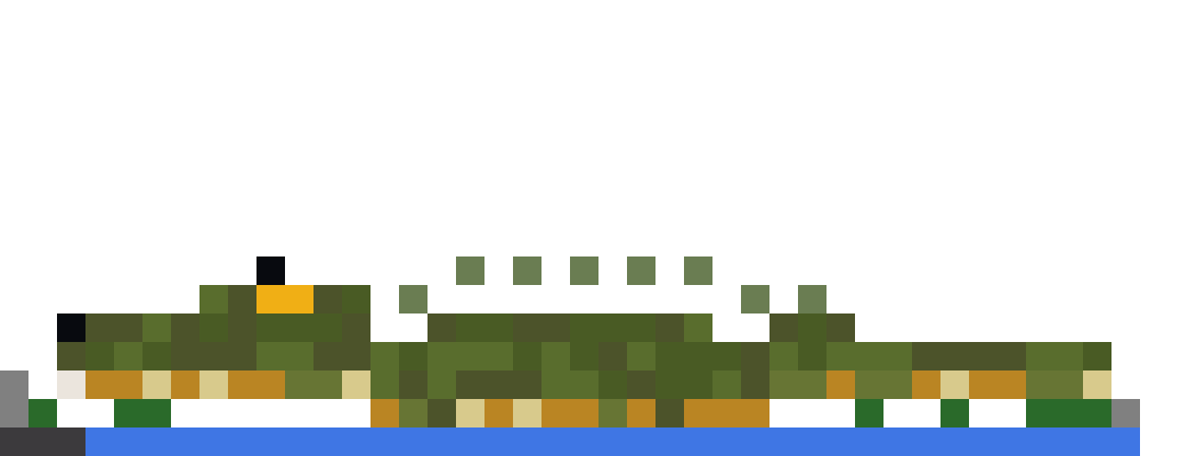 Crocodile Emerging from Swamp (Phase 1) (Group A) front view