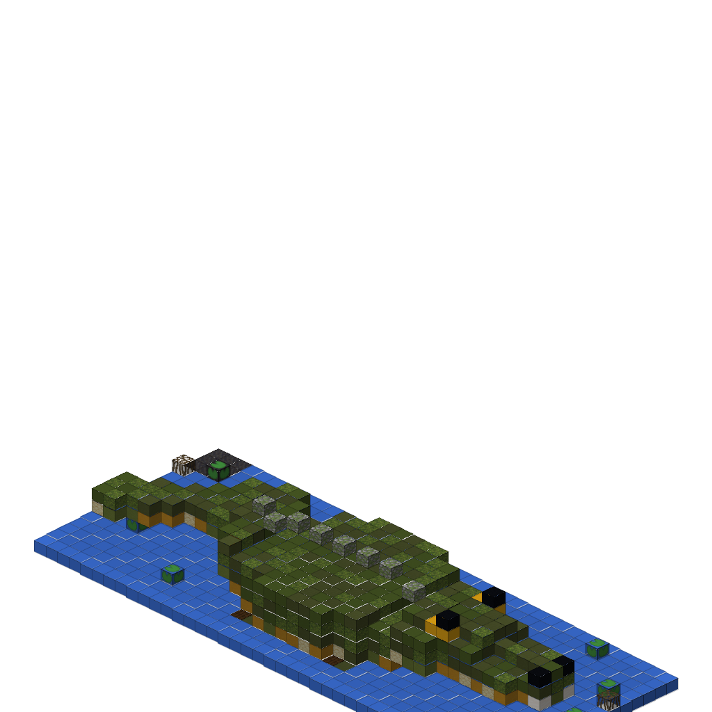 Crocodile Emerging from Swamp (Phase 1) (Group A), isometric render