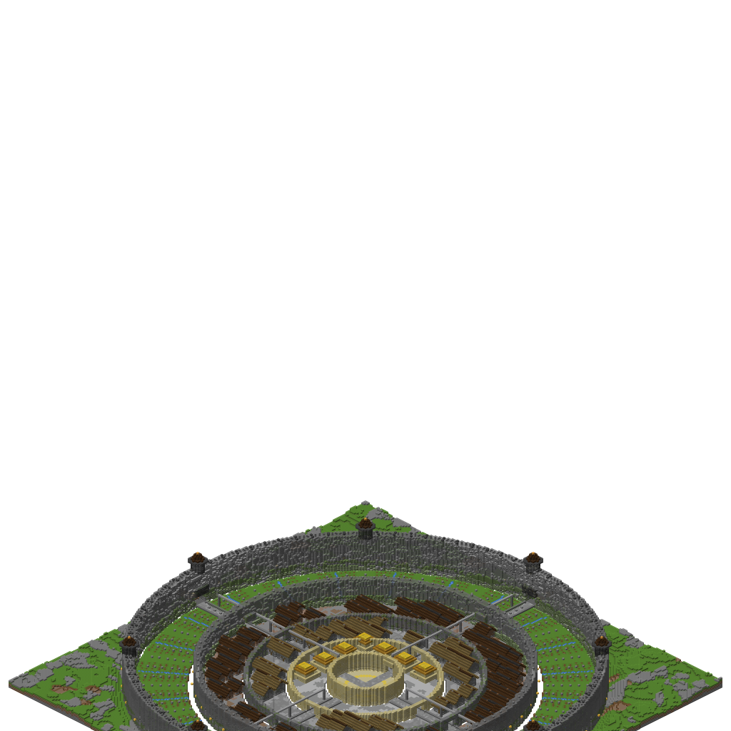 Ba Sing Se - Phase 2 v2: Roofs + Paths + Interiors, isometric render