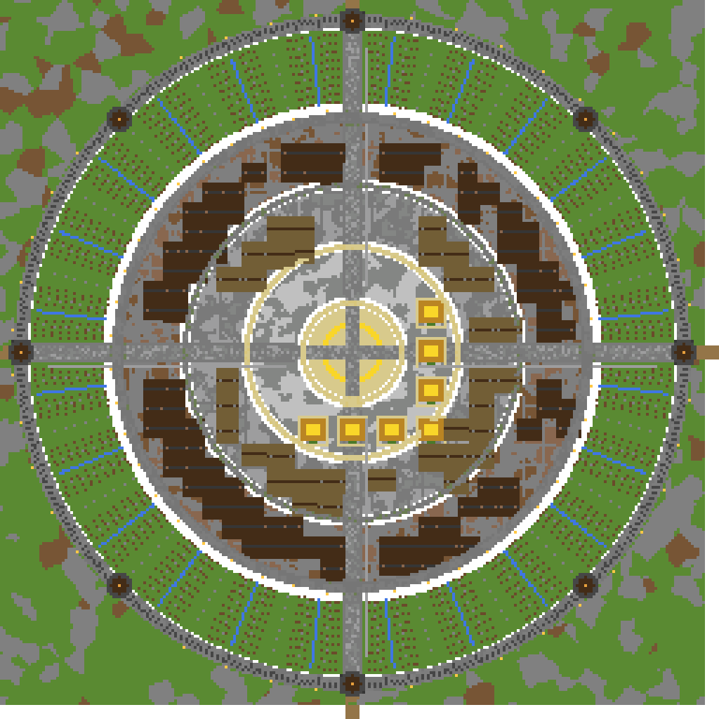 Ba Sing Se - Phase 2 v2: Roofs + Paths + Interiors top view
