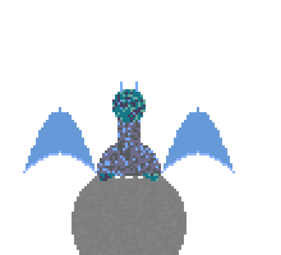 Ice Dragon Perched on Mountain front view