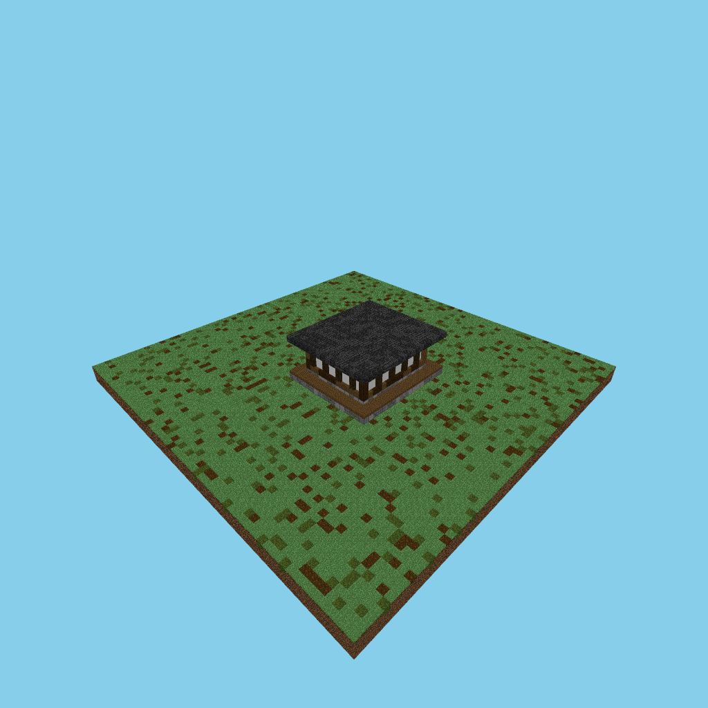 Casa japonesa con jardín de sakuras, isometric render