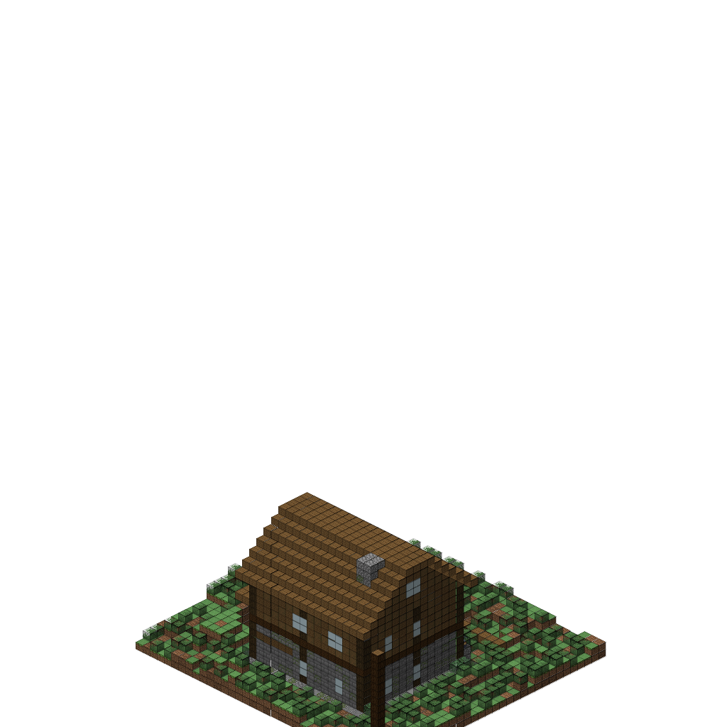 Alpine Mountain Chalet v3, isometric render
