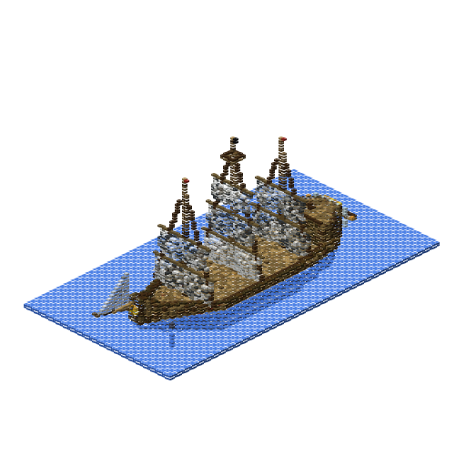 Pirate Ship, isometric render
