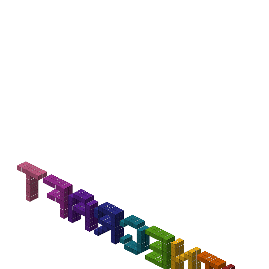 MINECRAFT Block Letters (Group A), isometric render
