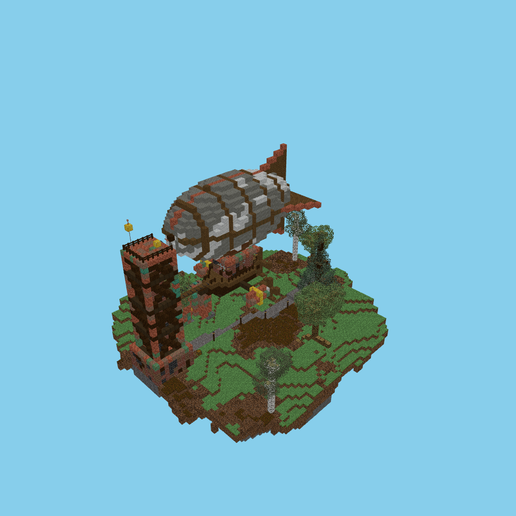 Steampunk Airship & Mooring Tower