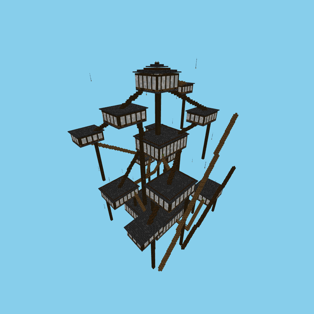 Castillo Infinito (Demon Slayer), isometric render