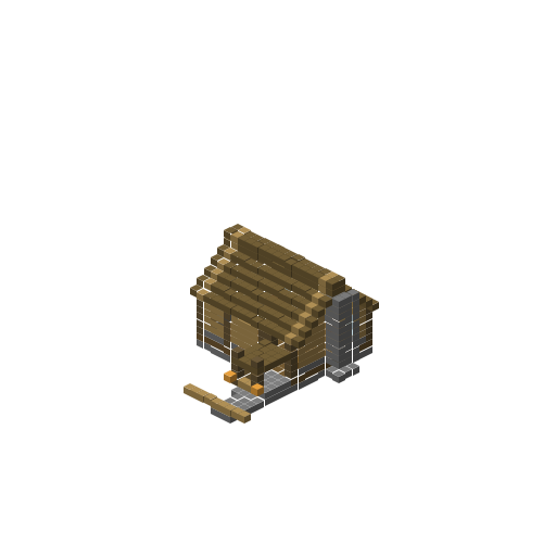 Medieval Cottage v3, isometric render