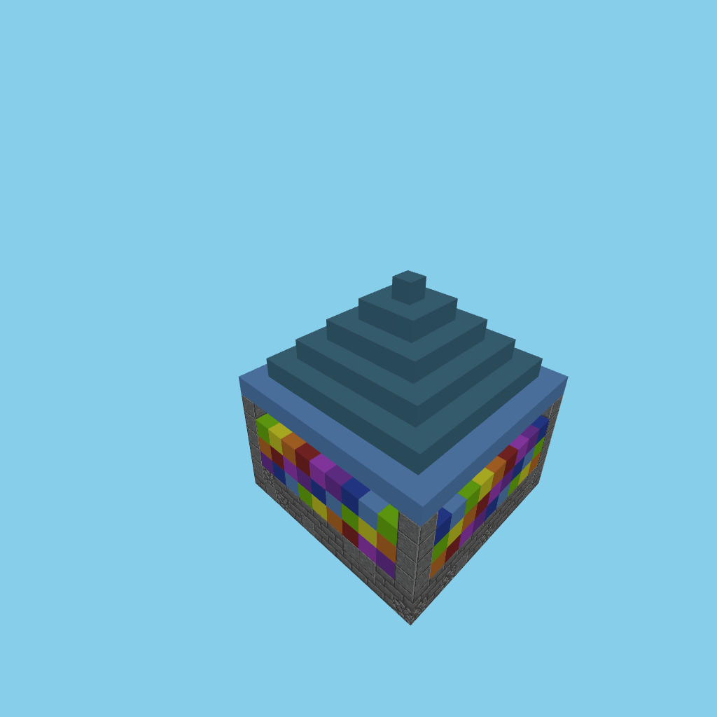 Stained-Glass Gazebo, isometric render