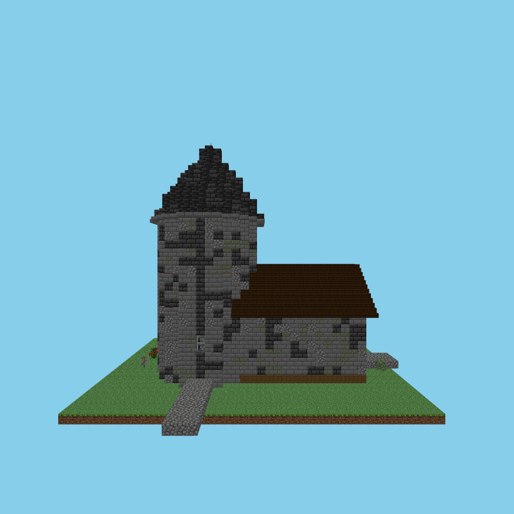 wizard tower + library annex (guided) front view