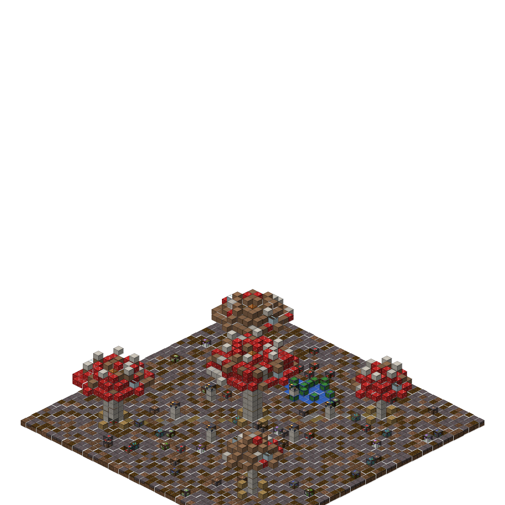 Mushroom Fairy Village (Phase 1), isometric render