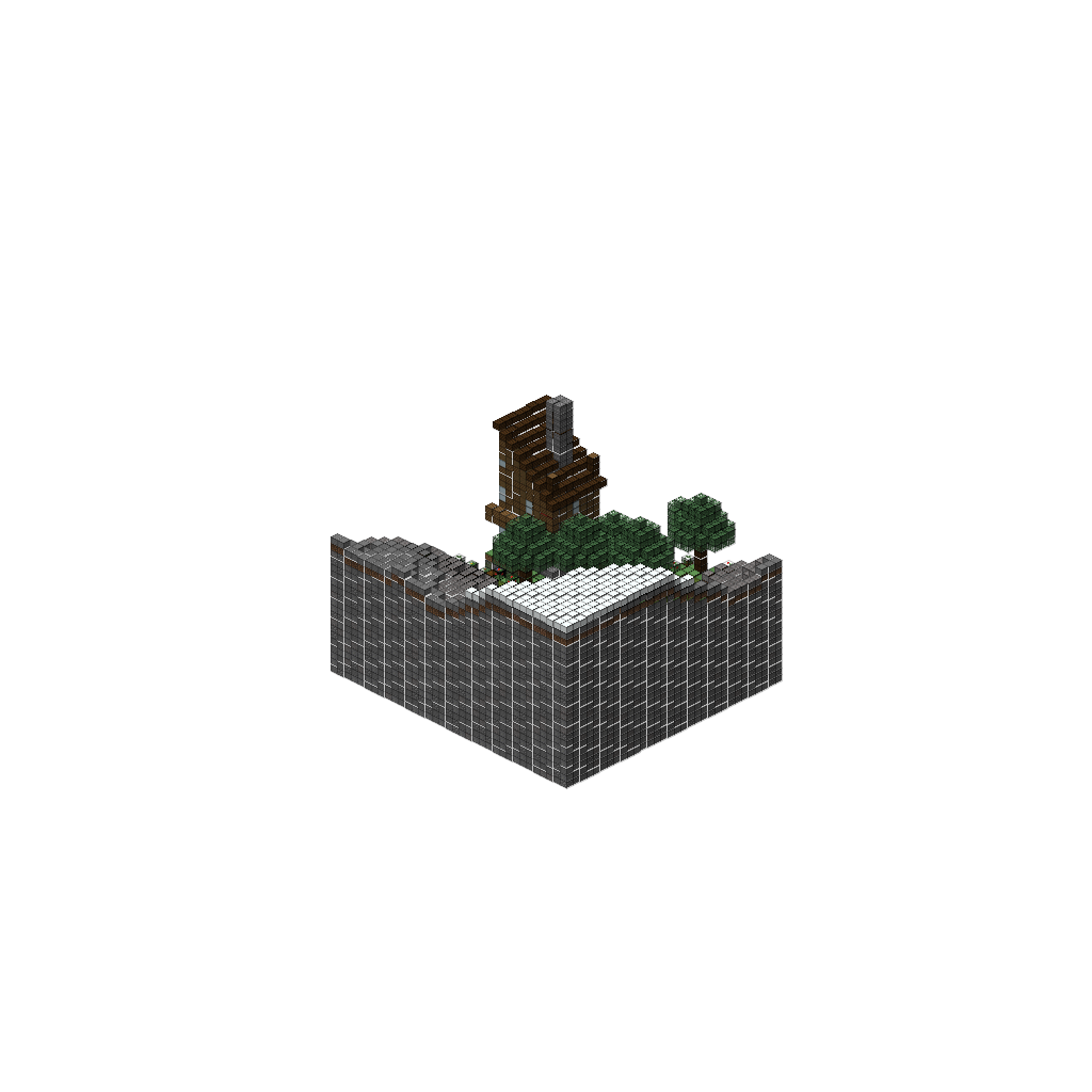 Mountain Chalet, isometric render