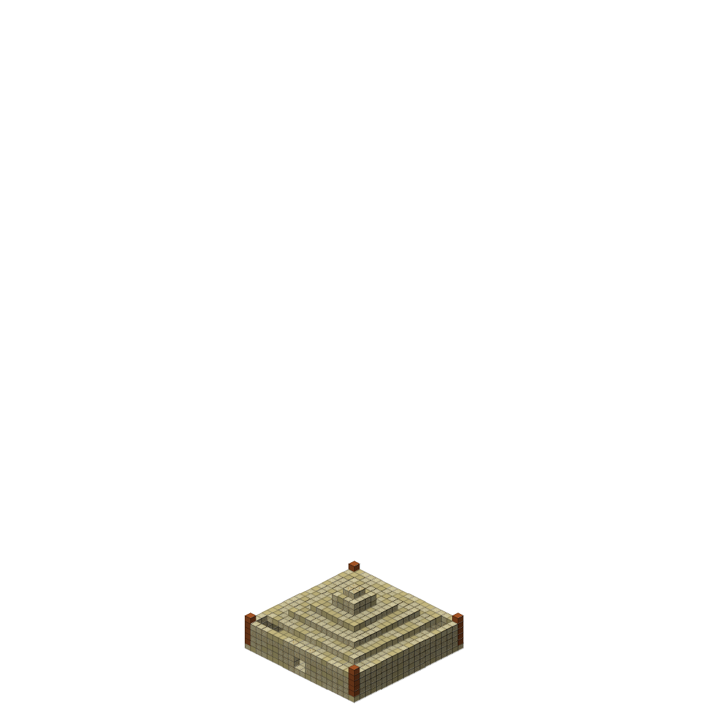 Desert Temple with Traps, isometric render