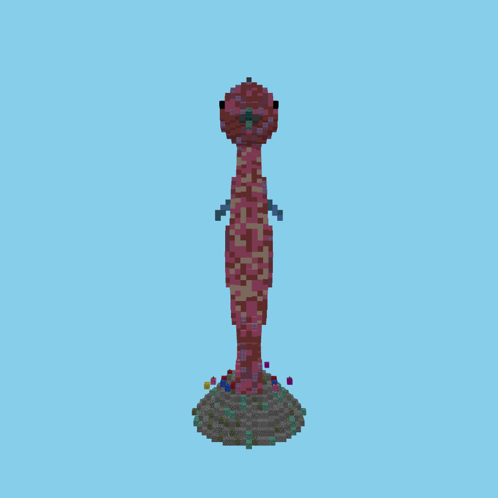 Seahorse statue (guided) side view
