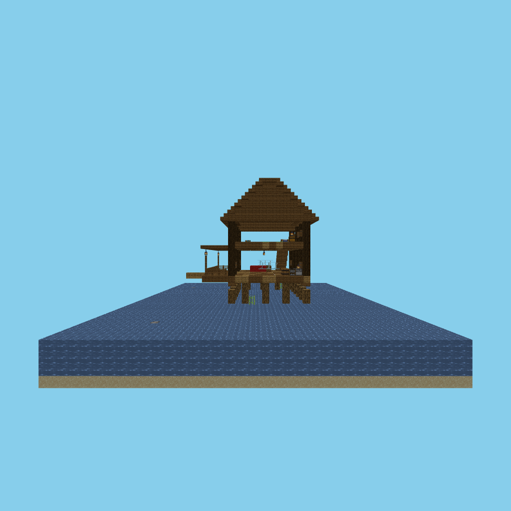 Stilt fishing cottage (guided) side view