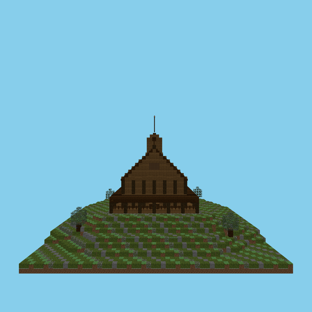 Stave church (bare) front view