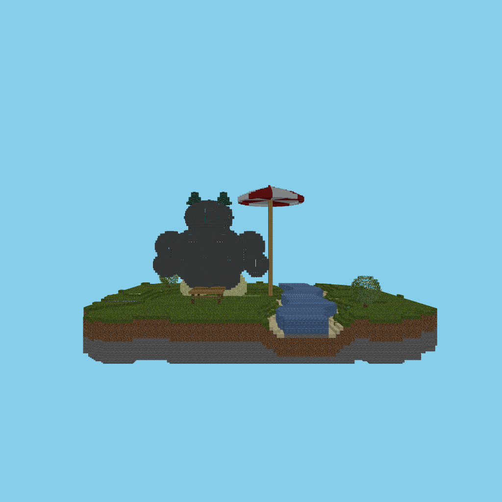 Snorlax en Taburete Enano junto al Río back view