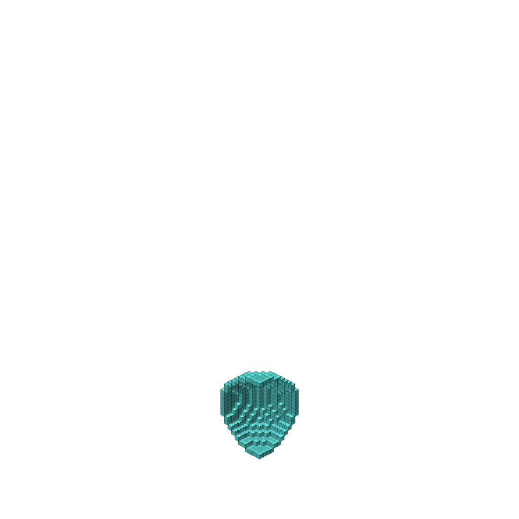 una esfera de 10 de radio de diamante, isometric render