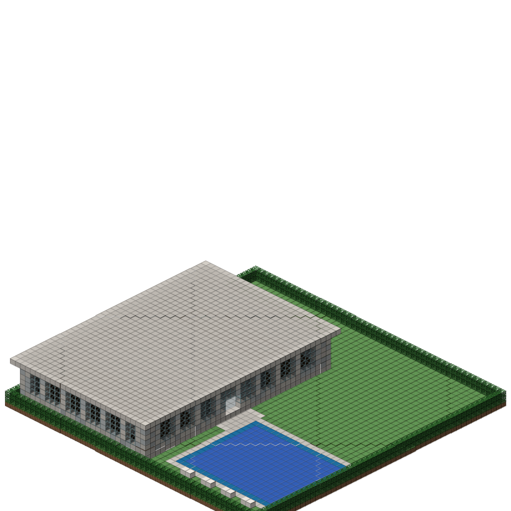 Modern Luxury Villa with Pool, isometric render