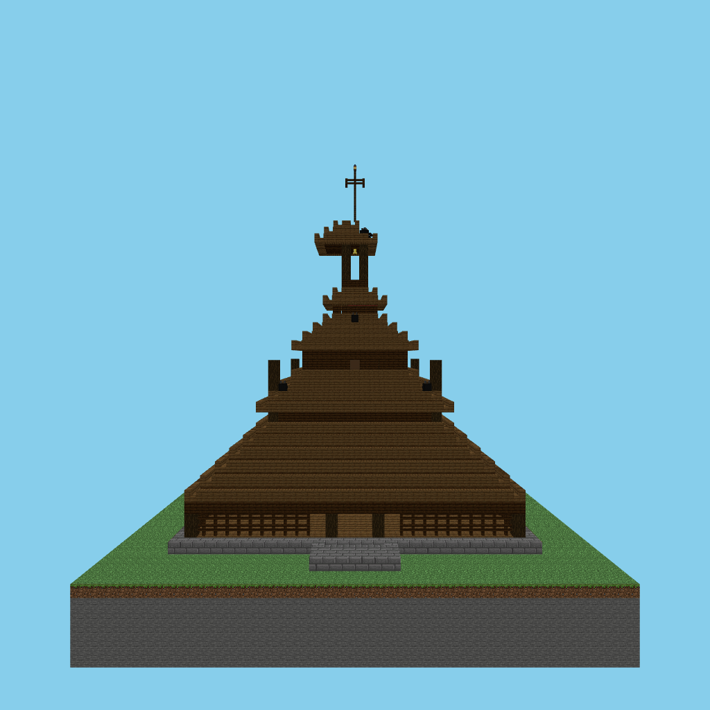 Norwegian stave church (v3) front view