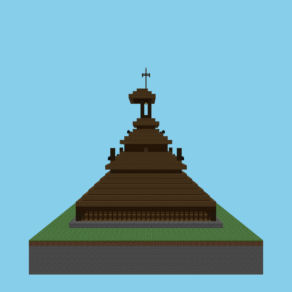 Norwegian stave church (v3) side view