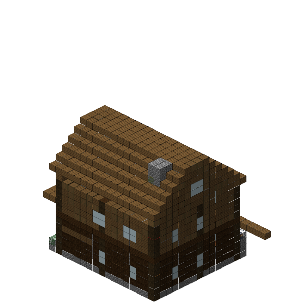 Alpine Mountain Chalet, isometric render