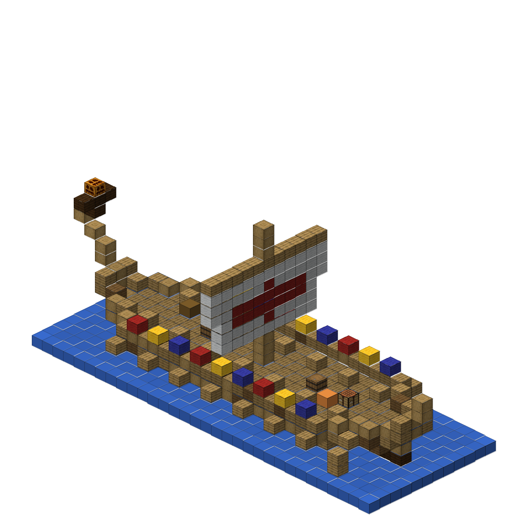 Viking Longship (Group A), isometric render