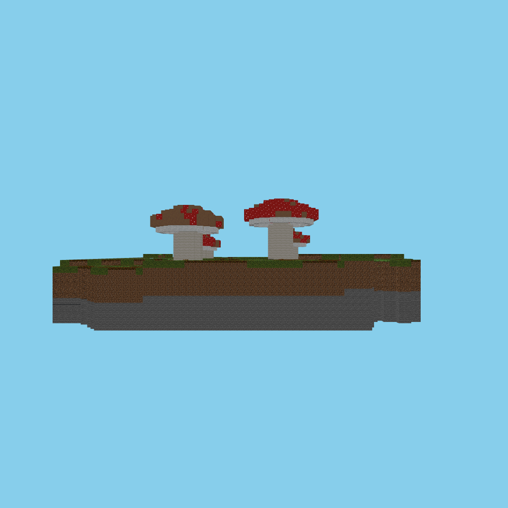 A-indexed mushroom fairy village side view