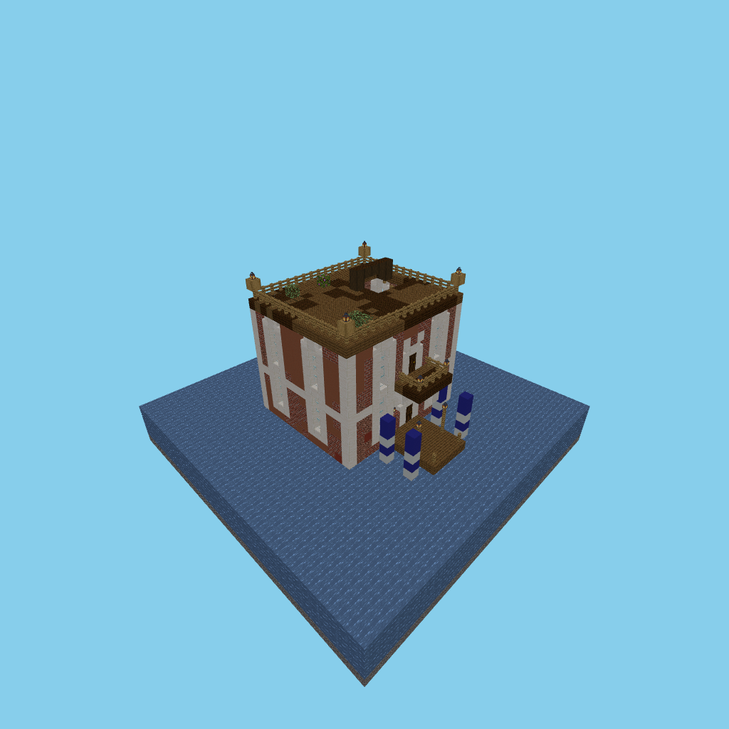 Venetian canal house v2, isometric render