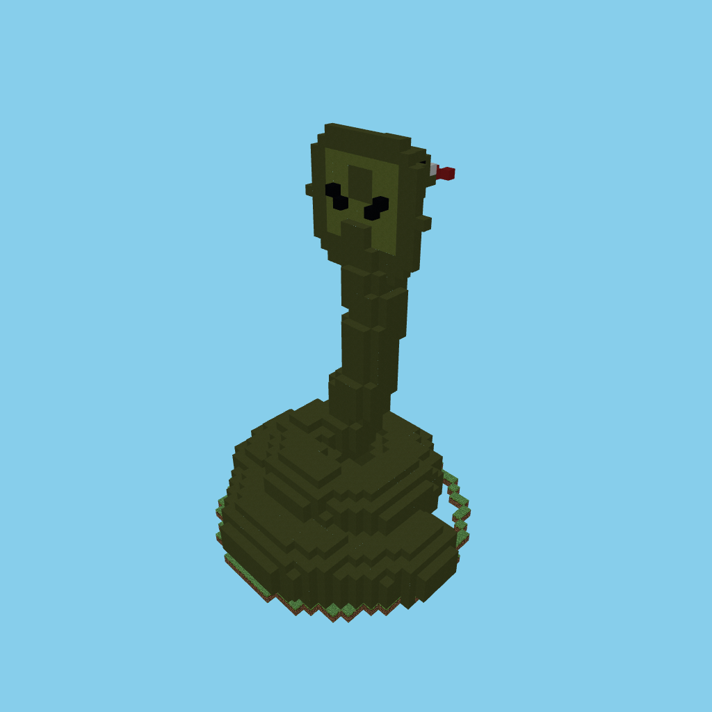 giant king cobra rearing [bare], isometric render