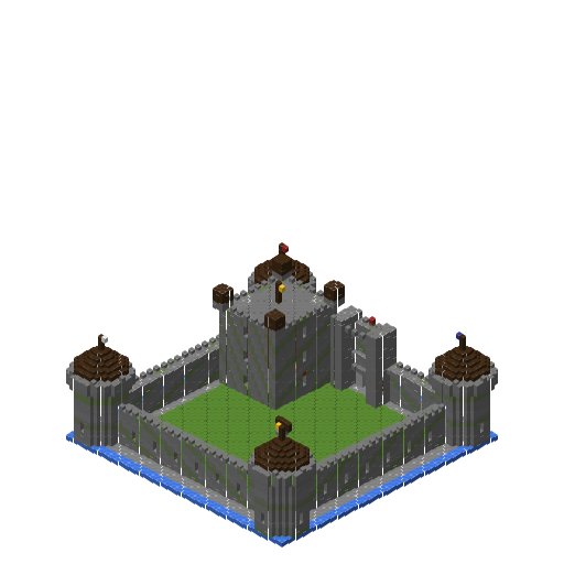 Medieval Castle, isometric render