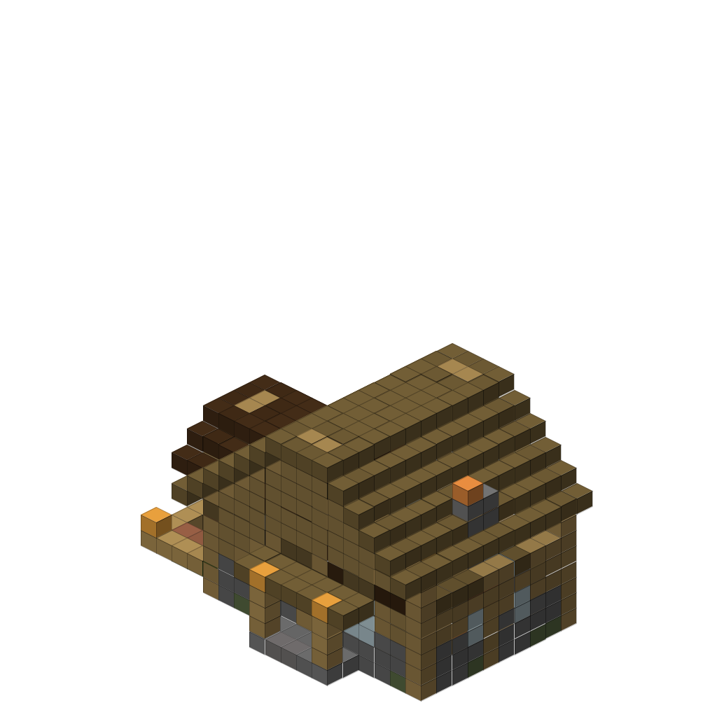 Cozy Medieval Cottage with Garden (Phase 1), isometric render
