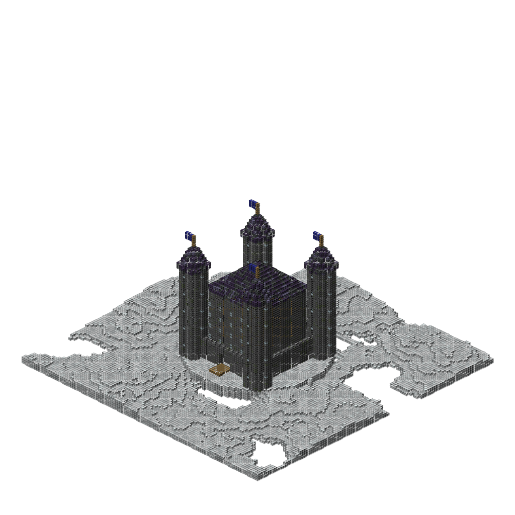 Sky Castle on Clouds, isometric render