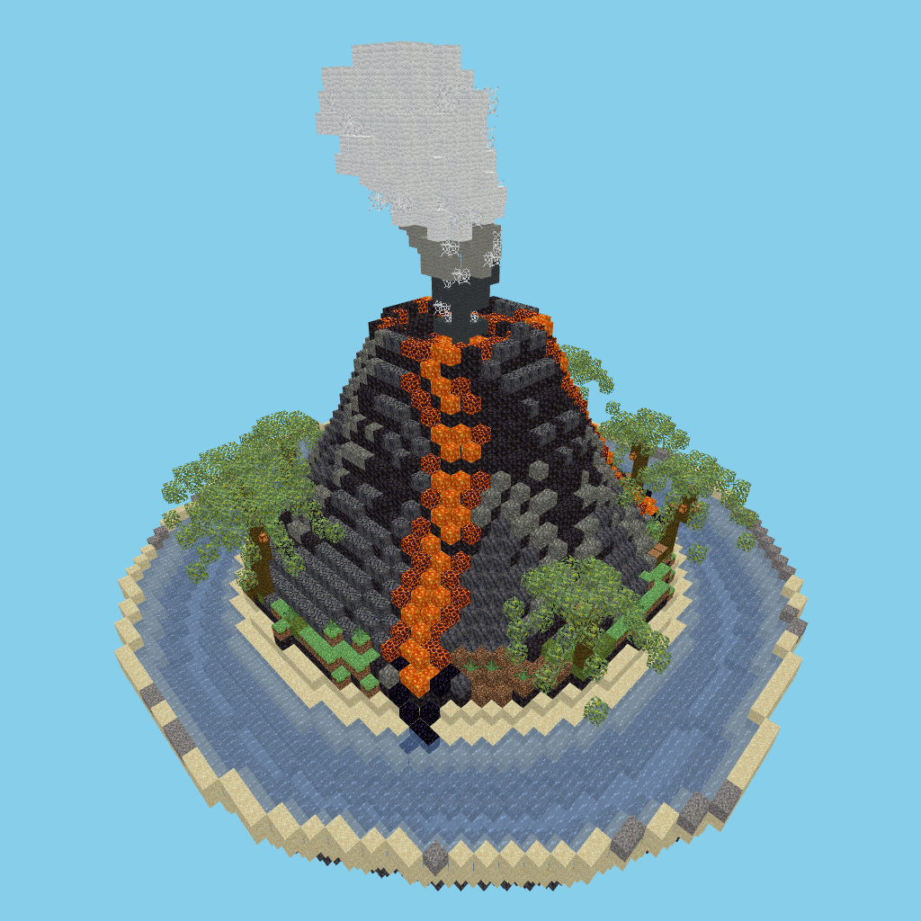 [autoeval-param] Volcanic Island with Lava Flows