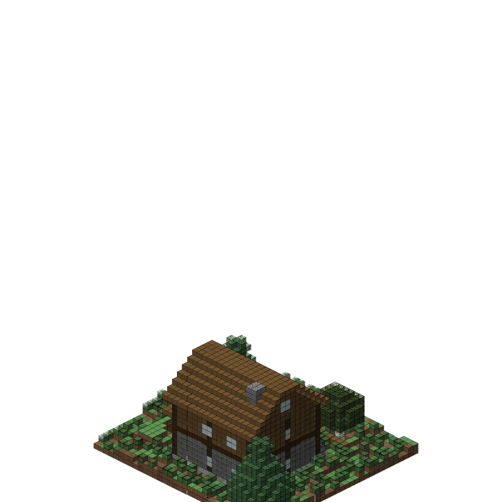 Alpine Mountain Chalet v4, isometric render