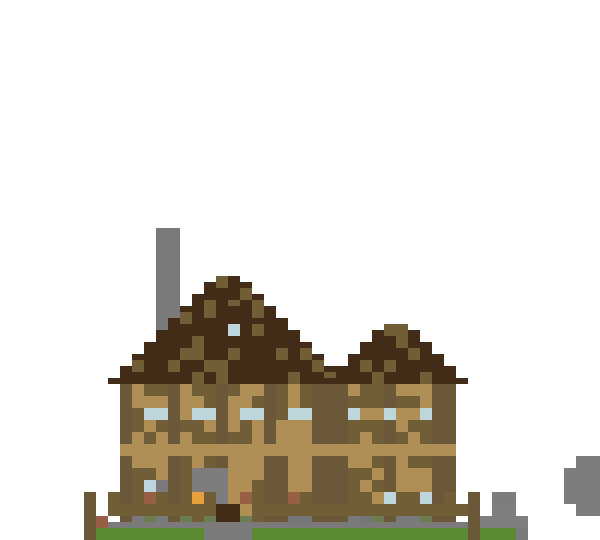 Medieval Hotel with Tavern front view