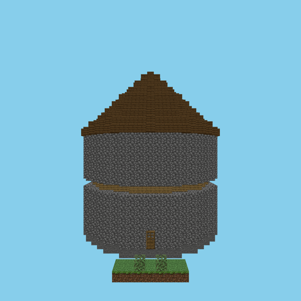 Round cottage bare A2 front view
