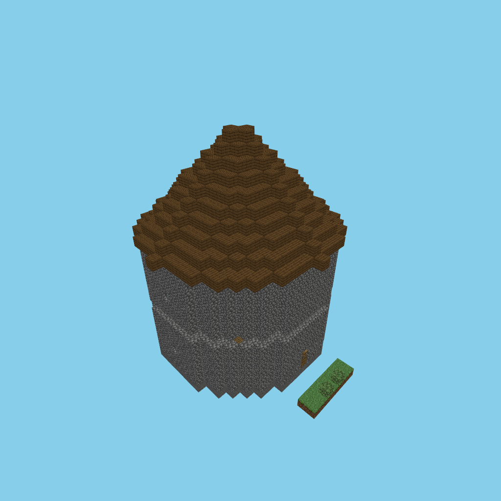 Round cottage bare A2, isometric render