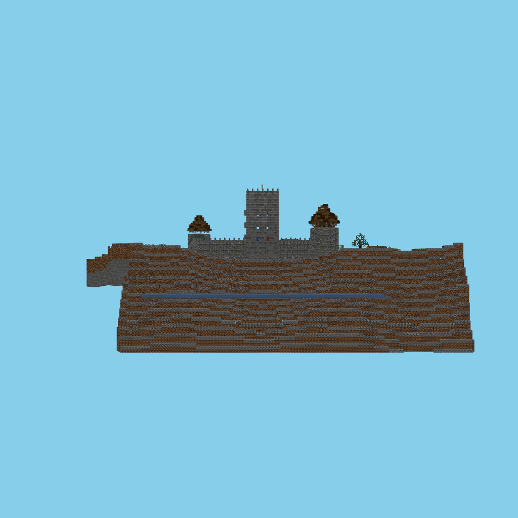 Cliffside Keep — Fortaleza medieval back view