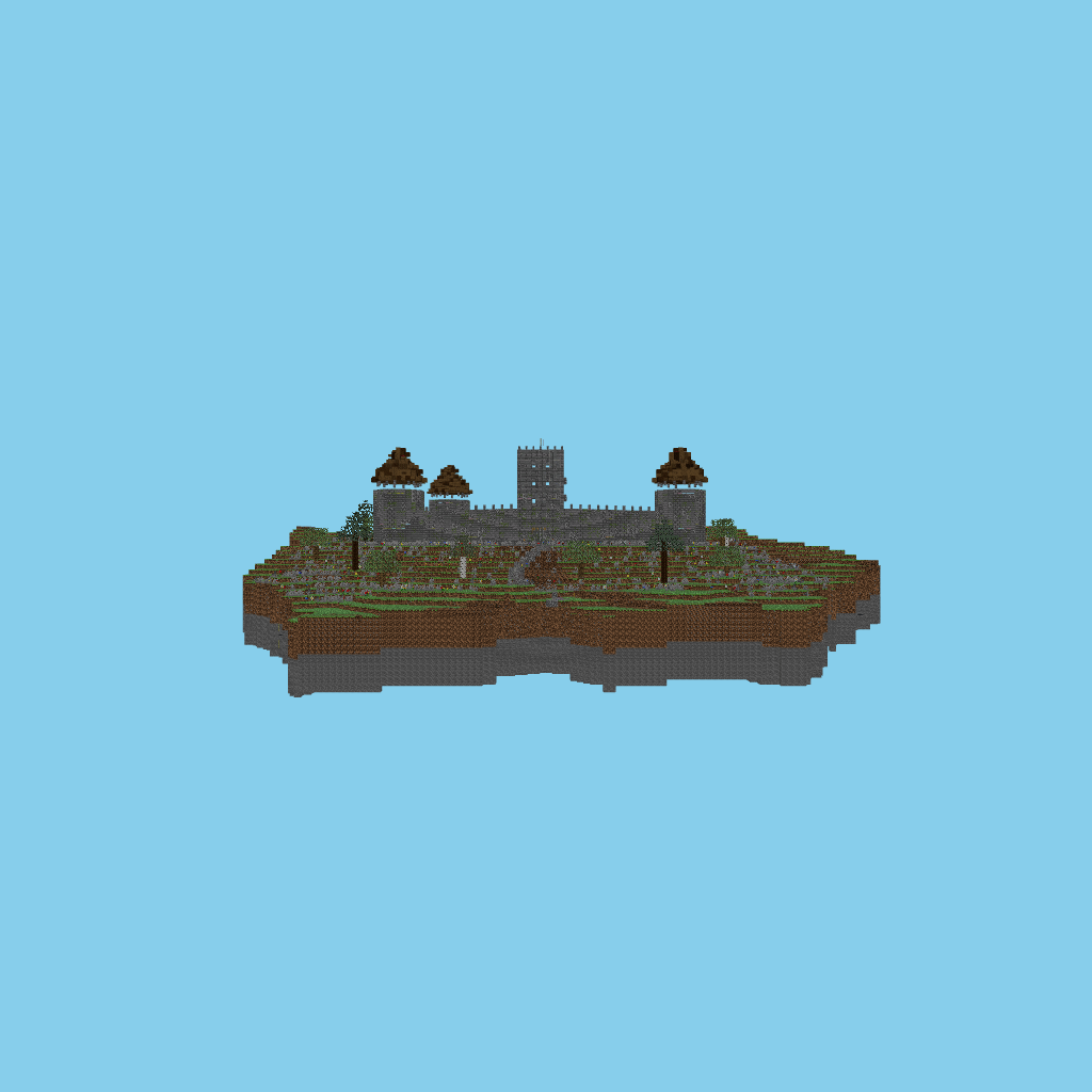 Cliffside Keep — Fortaleza medieval front view