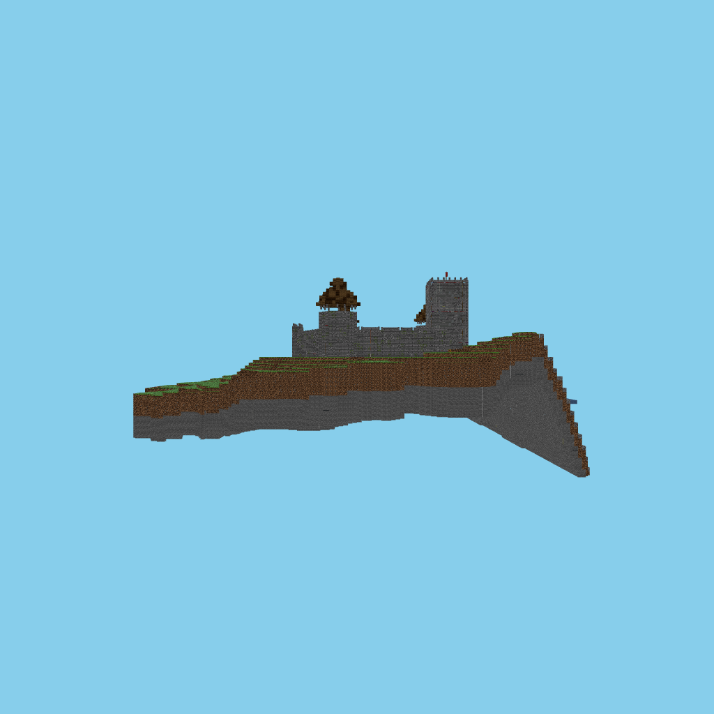 Cliffside Keep — Fortaleza medieval side view